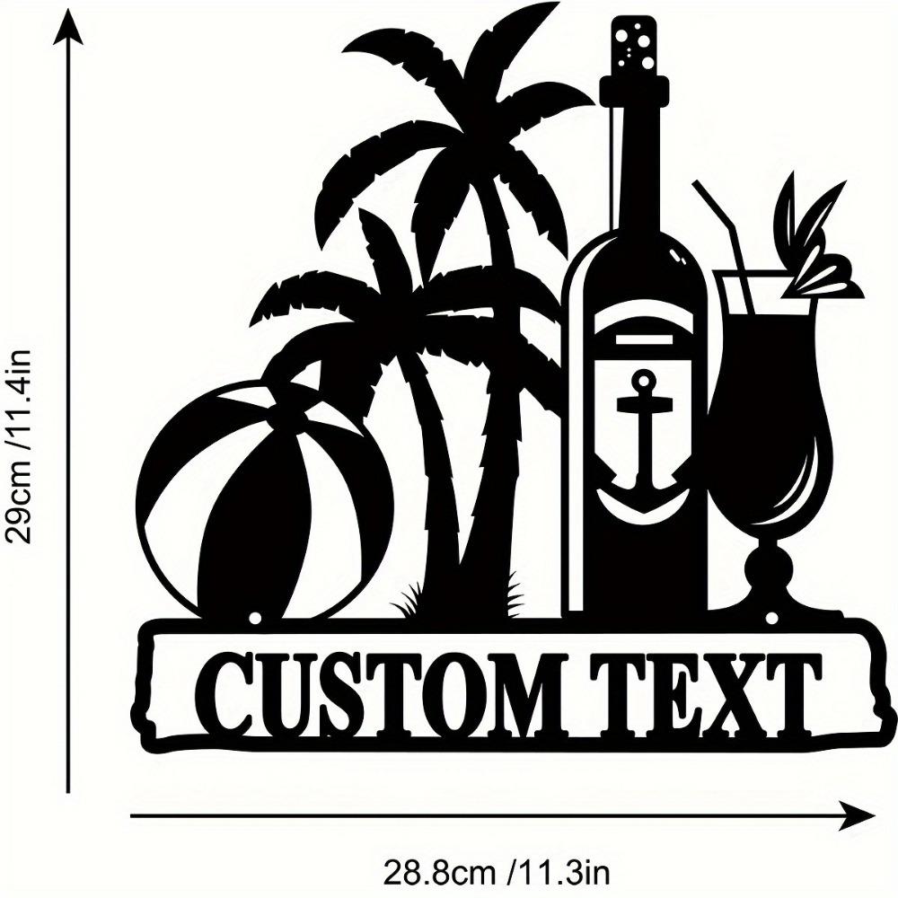 

Уникальная ручная работа, на заказ, винтажная металлическая настенная табличка, персонализированный тропический знак для бассейна с пальмами, идеально подходит для домов, улицы