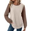 Women's Plaid Print Round Neck Long Sleeve Casual Loose Top