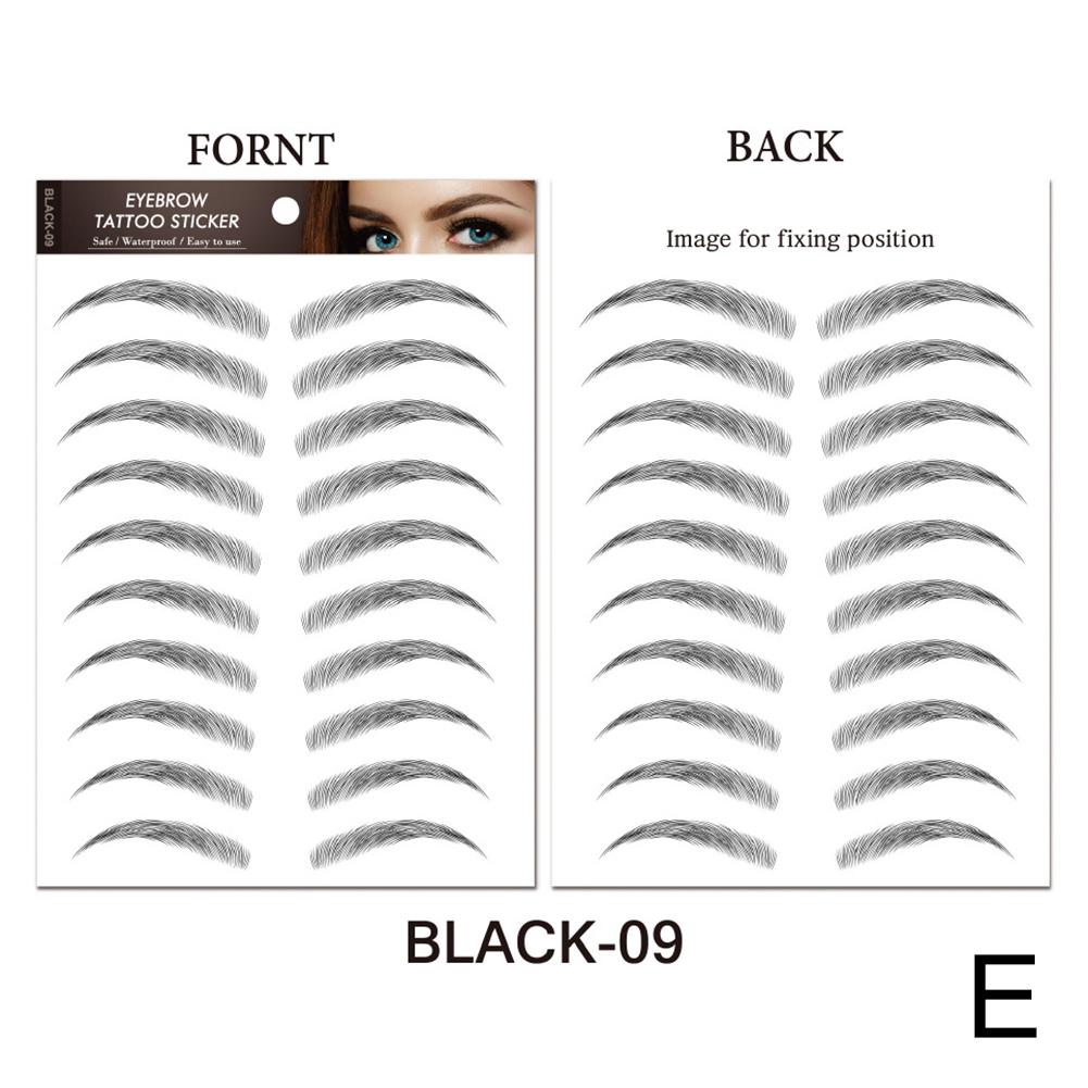 

4D наклейки для волос, как брови, водонепроницаемые татуировки для бровей, длинные штампы для бровей, поддельные наклейки Lasti J8T2 black-5