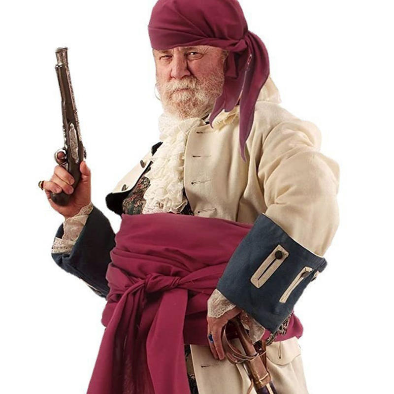 Pirate Cosplay Costume Hat Head Scarf Belt Medieval Renaissance Vintage Pirates Women Men Headband Waist Belt Halloween  NEW