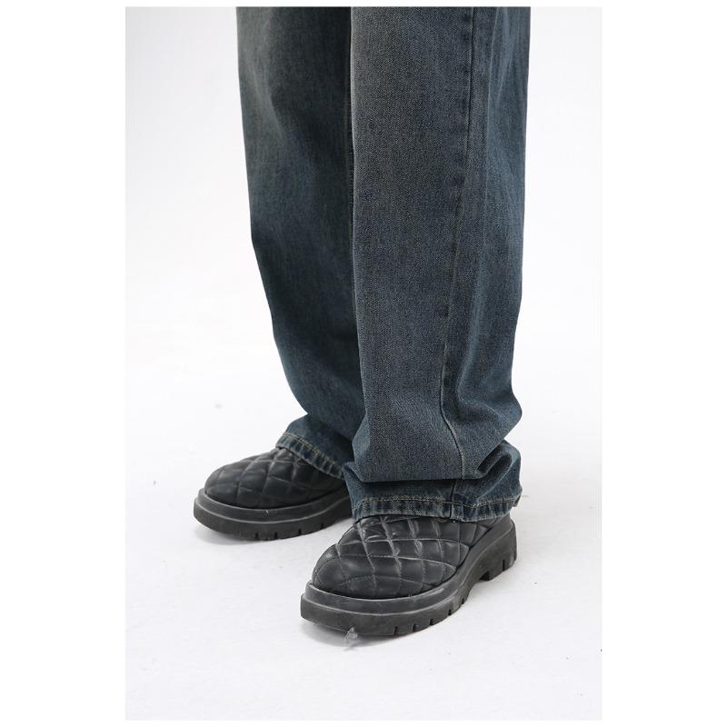 Versatile Long Trousers Washed and Old Denim Blue Loose Straight Casual Pants Straight Loose Jeans for Men Fashionable and Comfortable Pants