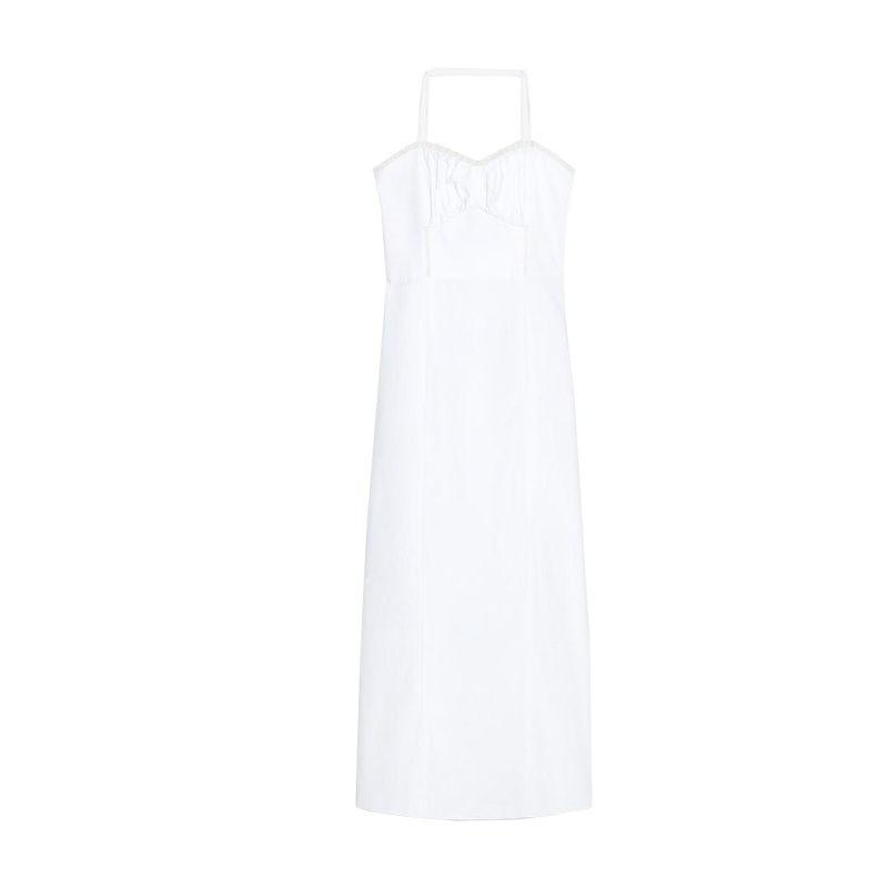 Summer New Women Clothes Linen Blend Corset Girly Style Midi Length Dress 3109723