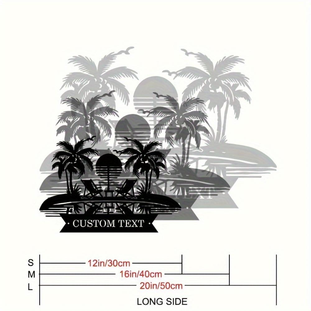 

Single Piece Bohemian Style Custom Metal Sunset Letter Wall Art Durable Tropical Beach Home Garden Decor 30cm