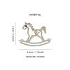 Luxurious Zodiac Horse Brooch: Women's Elegant Wooden Horse Pin - High-End Fashion Accessory for Clothing and Suits