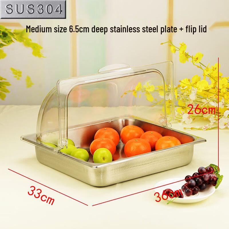 Food Grade Resin Buffet Display Tray with Flip Lid