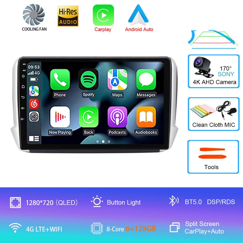 Android 14 For Peugeot 2008 208 Series 2012-2018 Car Multimedia Navigation GPS Carplay 2din Stereo Autoraido Radio 5G WIFI DSP