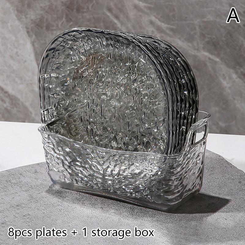 8Pcs Easy To Clean Dinner Plate Storage Box Food Grade Pp Material Dried Fruit Plate Candy Plate Container Snack Tray