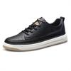 Men's Summer Cowhide Round Toe Breathable Leather Sneakers