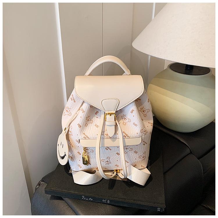 

Рюкзак женский новый модный универсальный наплечный рюкзак с надписью большой вместимости для отдыха и путешествий белый