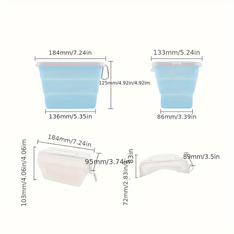 2pcs Silicone Food Storage Bags Microwave Safe, Anti Odor, Reusable Rectangular Containers with Clips for Refrigerator Organization Freshness