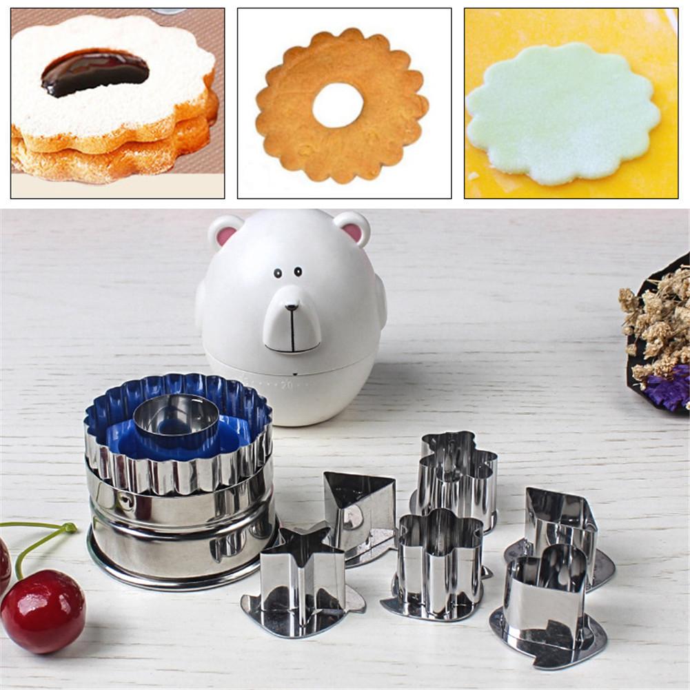 Buy Baking Mold Set Cake Biscuit Molds Cookie Cutter for Home Kitchen DIY Stainless Steel 7PCS