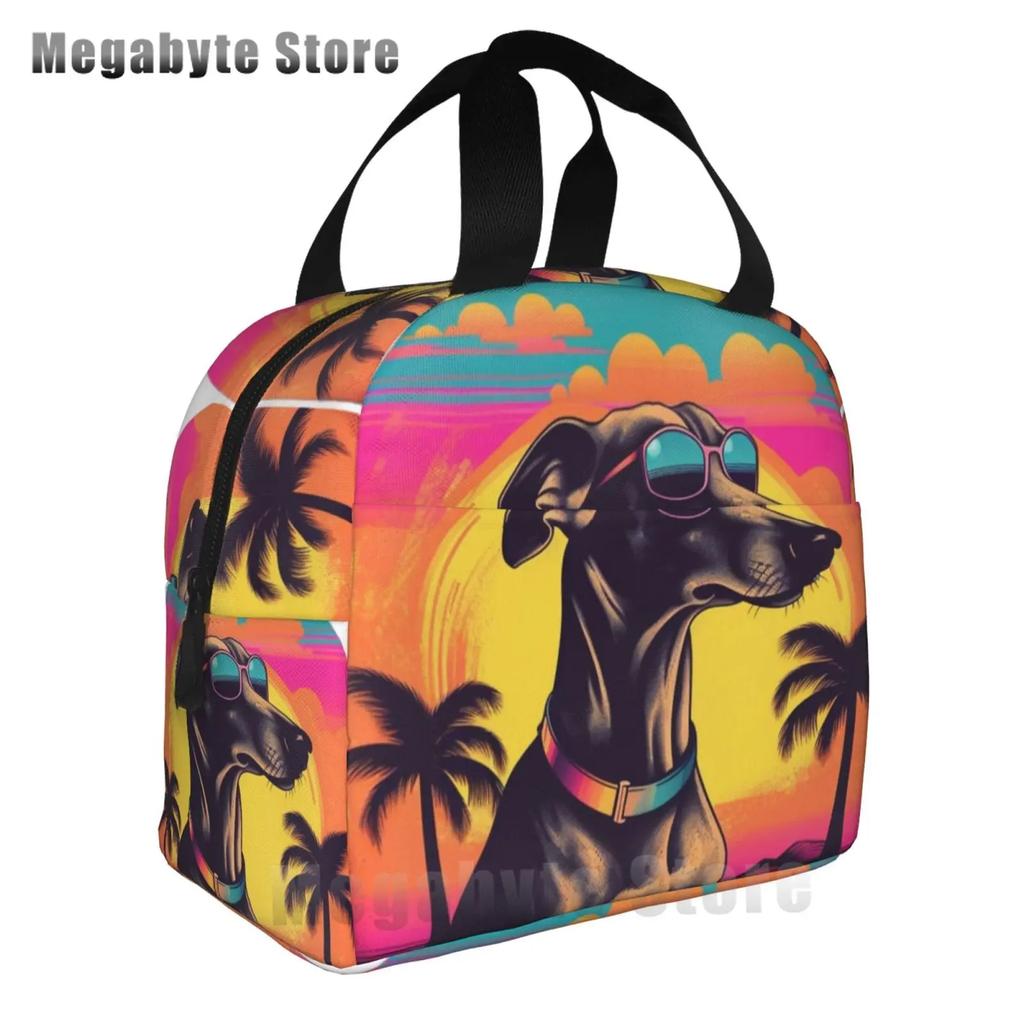 Garden Hound Pies Greyhound Torba na Lunch Chłodząca Izolowana Śniadaniówka Dla Ucznia Szkoła Whippet Pies Chart Pies Przenośne Torby Piknikowe