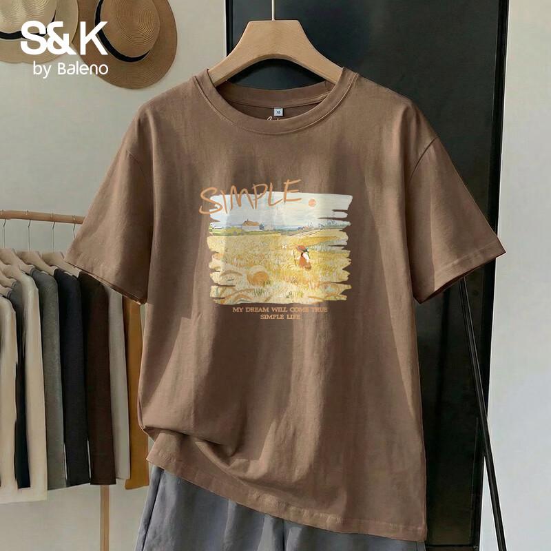 T-shirt à manches courtes 100% coton pour femme Baleno S&K