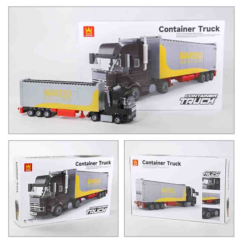 MOC 352PCS Creative Simulation Container Truck Model DIY Assembly Car Building Blocks Children's Puzzle Toys Birthday Gifts