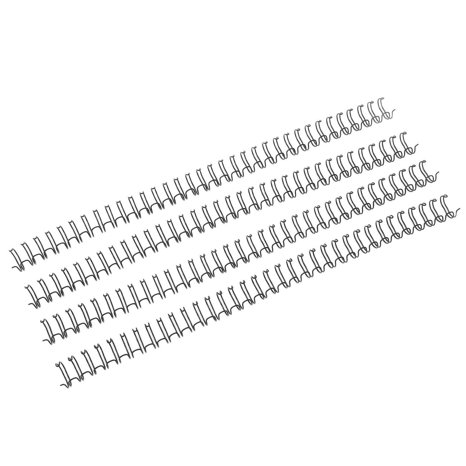 

100Pcs Double Wire Binding Spine 60 Sheet Capacity 3:1 Pitch 34 9.5mm Diameter Set Kit for Paper