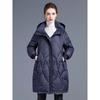 New down jacket medium and long high-end autumn and winter high-end light luxury hooded thickened warm down jacket women