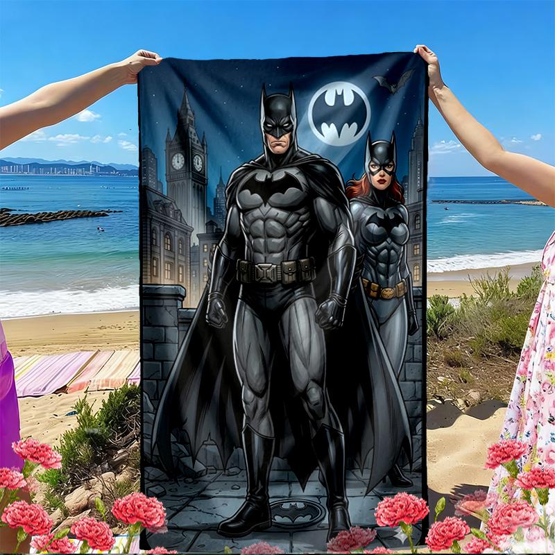 Toalha de Praia com Estampa do Batman, Toalha de Praia Versátil Leve Absorvente para Piscina Surf Yoga Banheiro, Perfeita para Presente de Aniversário Feriado