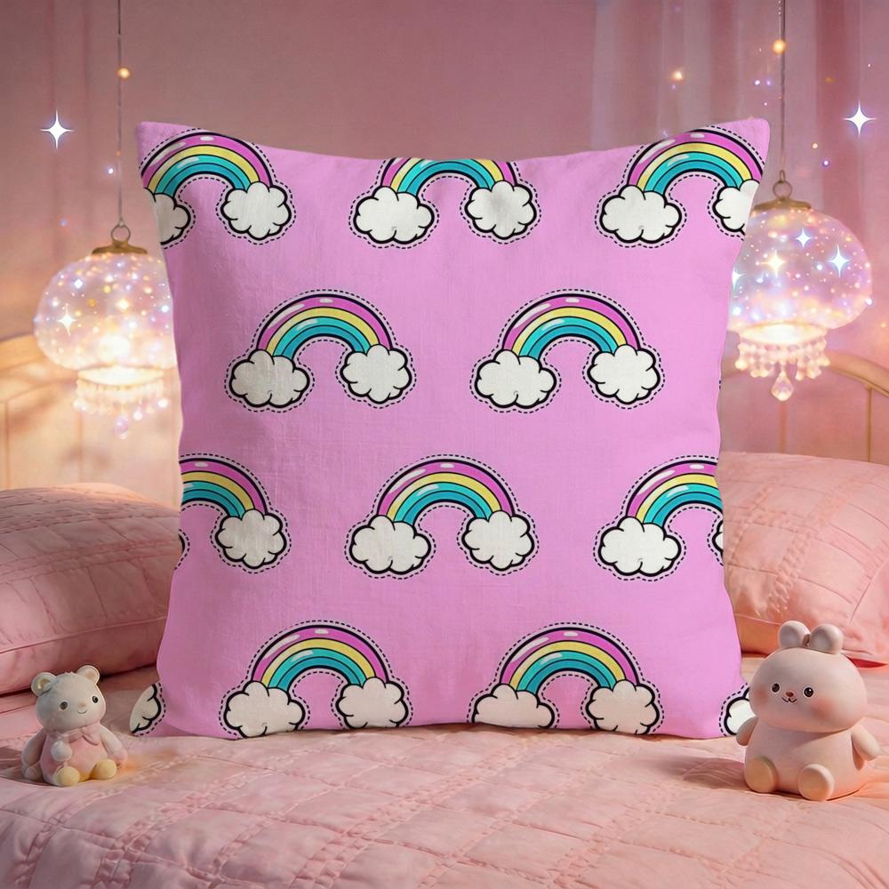 Pastel Rainbow Dream Cushion Cover Premium Comfort Reversible Pillow Cove Two in One Design for Any Room Car Interior