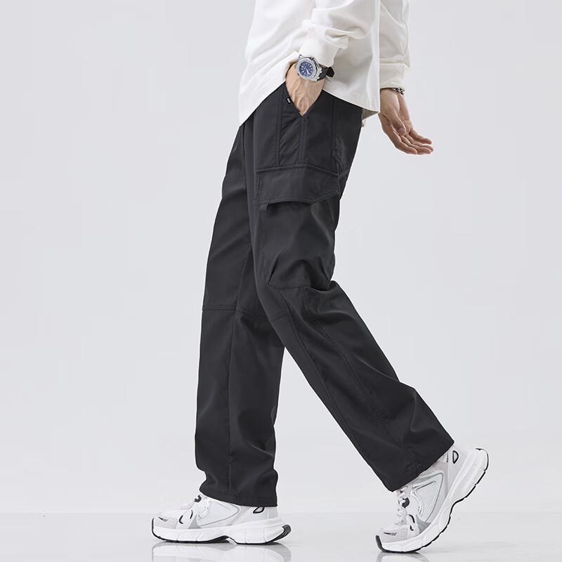 VUUG Men's Summer Loose Straight Cargo Pants