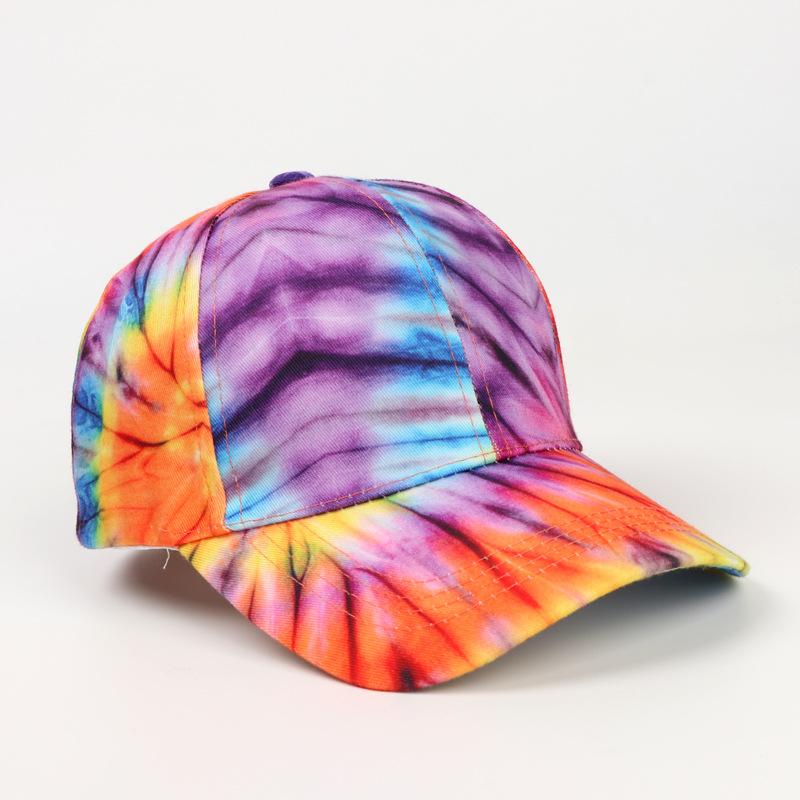 New Fashion Women Tie Dye Cap Multicolor Irregular Print Baseball Cap Female Outdoor Streetwear Summer Baseball Hats