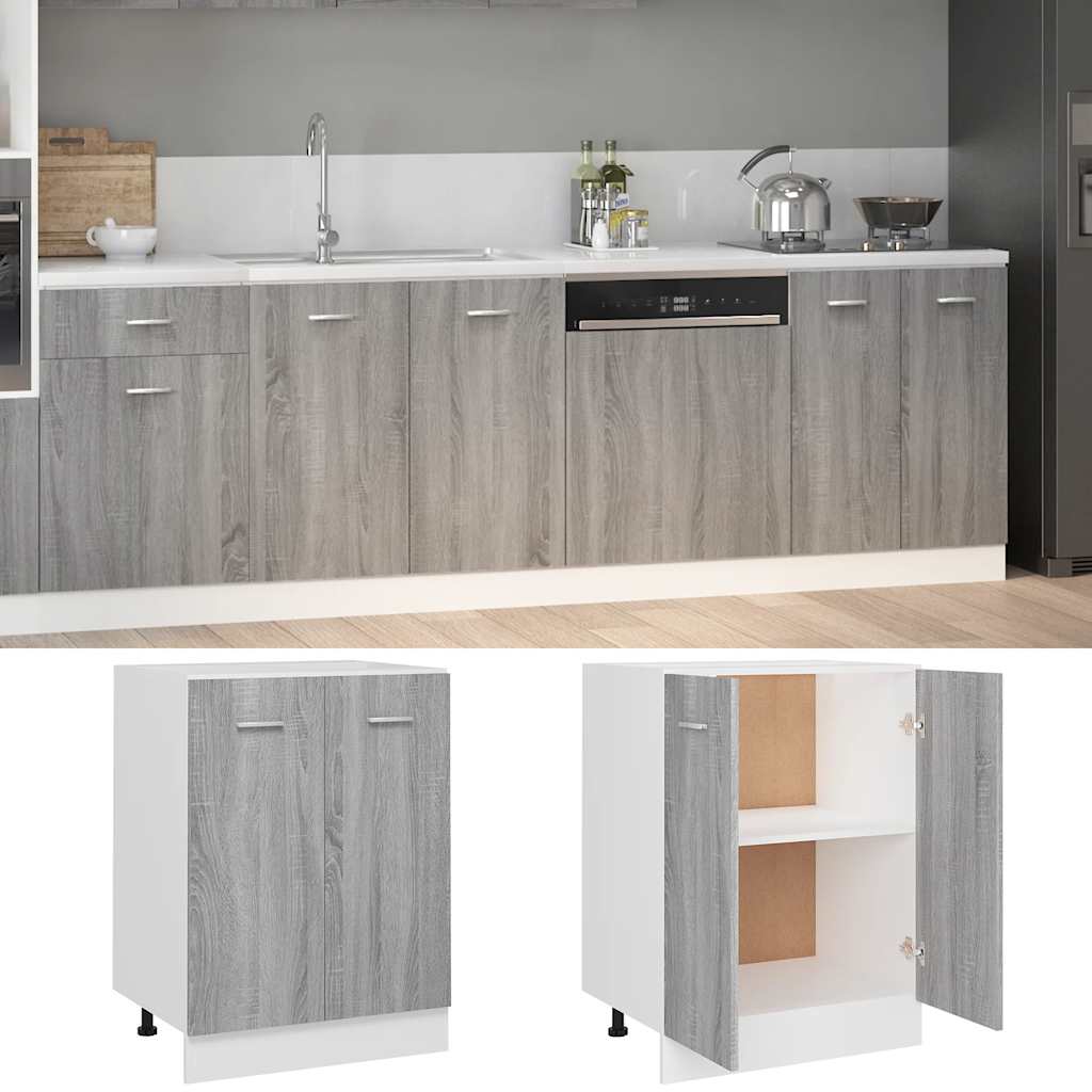 Vidaxl Freestanding Kitchen Cabinet, Sonoma Oak Grey, 60X46X81.5 Cm
