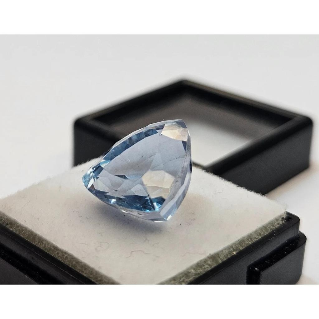 12+ Ct Blue Color Aquamarine Trillion Cut Beautiful Certified Loose Gemstone
