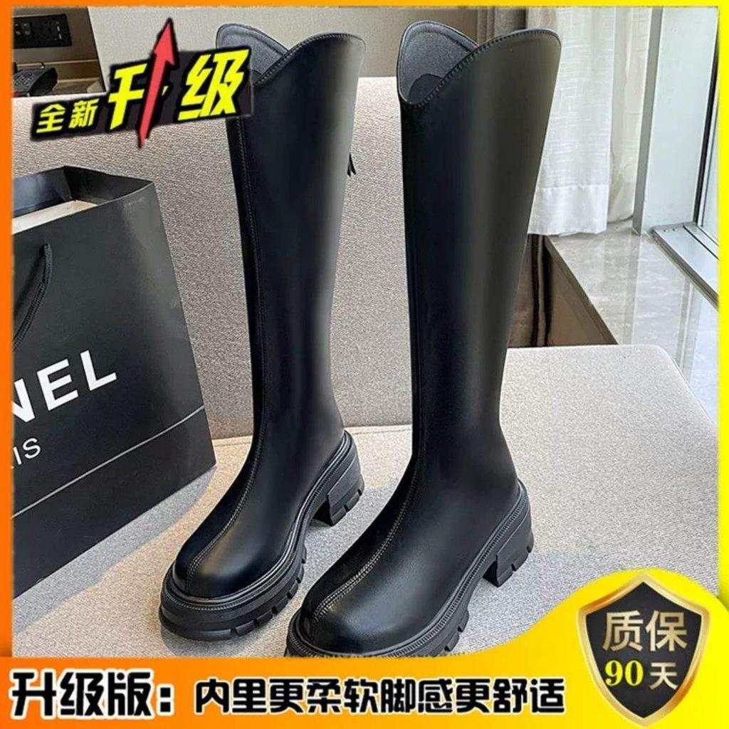 Stiefel Damenstiefel Herbst und Winter 2025 Neu V-Ausschnitt hochhackig dicksohlig dünn und hoch, aber Knie-Ritter dünne Stiefel