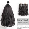 Extensii de păr sintetic, lung, drept, ondulat, ondulat, perucă falsă naturală, cu clipă pentru femeie, o singură bucată pentru femei