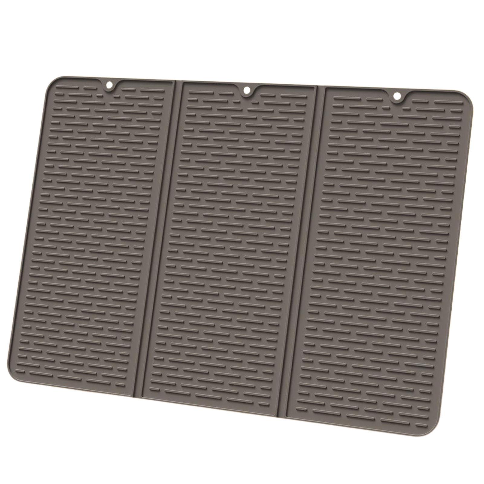 

Kitchen Countertop Silicone Drain Mat Foldable Multi-Use Daily Cooking Helper As Shown кавовий