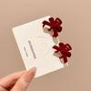 2 Stück Neujahr Rote Schleife Haarspange für Frauen Niedliche Kleine Perle Seitenclip Schleife Haarnadel Mädchen Party Kopfschmuck Haarschmuck