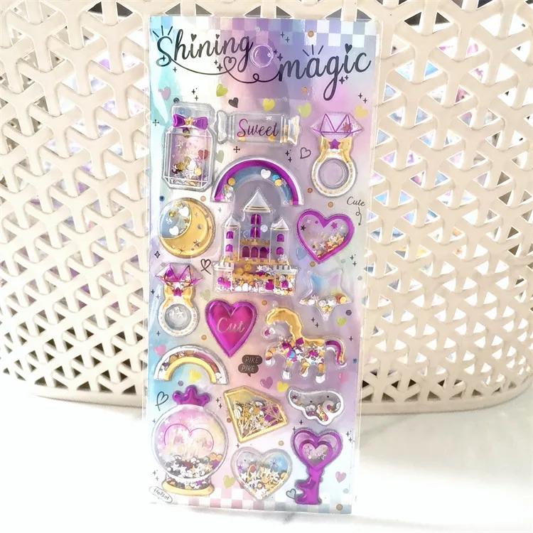 Cute Princess Series Scrapbook Journal Sticker 3D Stereo Castle Heart Style Stationery Sticker DIY Decor Notebook Sticker