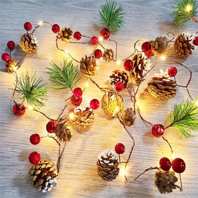 String Light Energy-saving Radiation Free Cooper Wire Pine Cone Fairy Garland Lights for Home