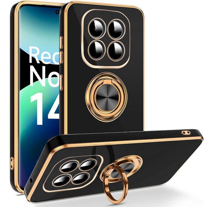 Case for Xiaomi Redmi Note 14 Pro Plus 5G/Note 14 Pro+ 5G - Shockproof Silicone with Ring Black