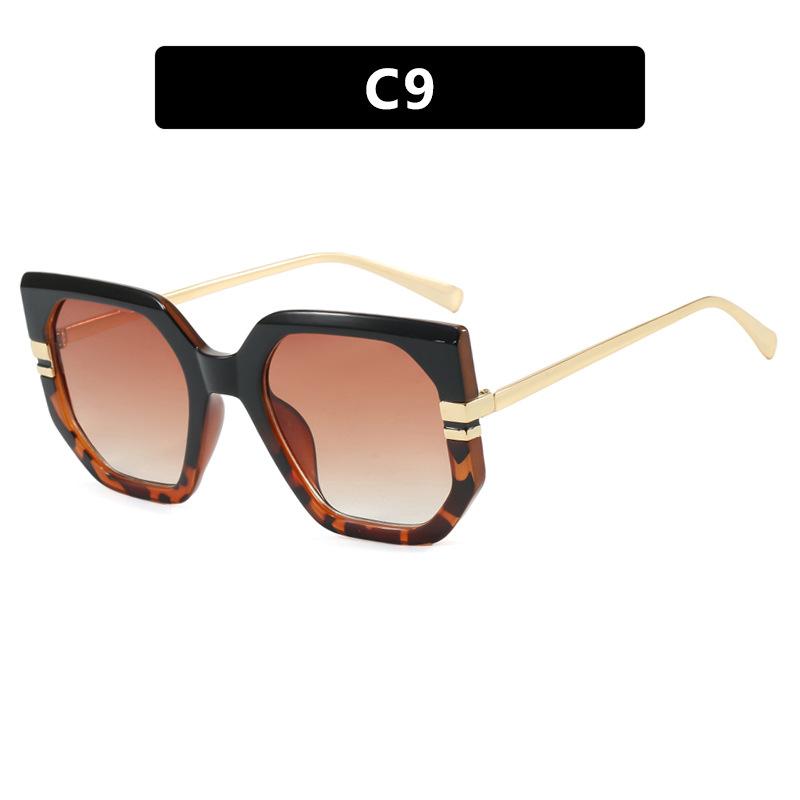 New fashionable square sunglasses women's high-end retro sunglasses trendy personalized sunscreen sunshade glasses