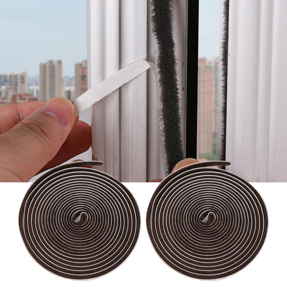 2Pcs 9x5mm Household Dust‑Proof Windproof Door Window Car Self‑Adhesive Sealing Strip