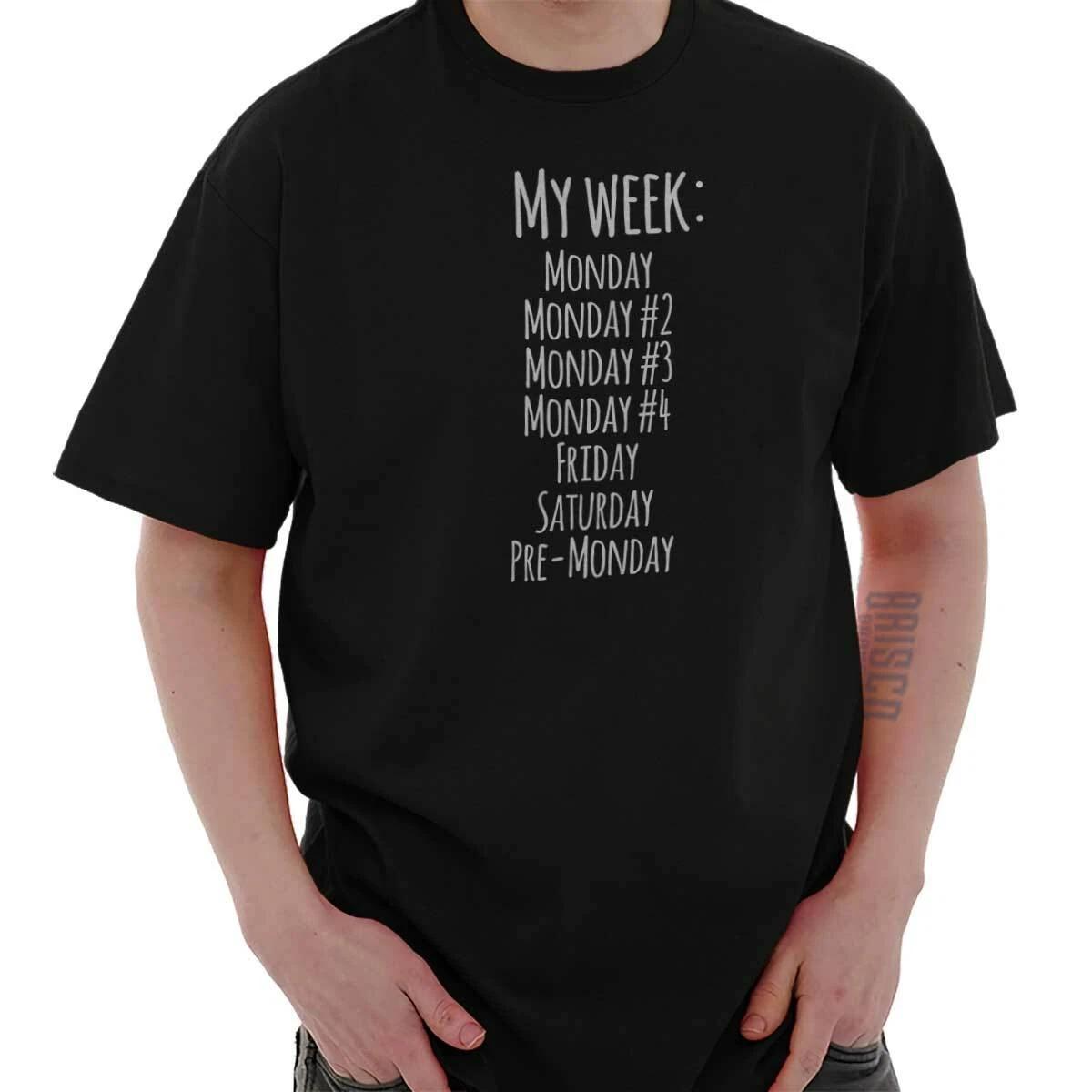 Funny Monday Sucks Friday Work Week Weekend Crewneck T Shirt Tee Men or Women XXL