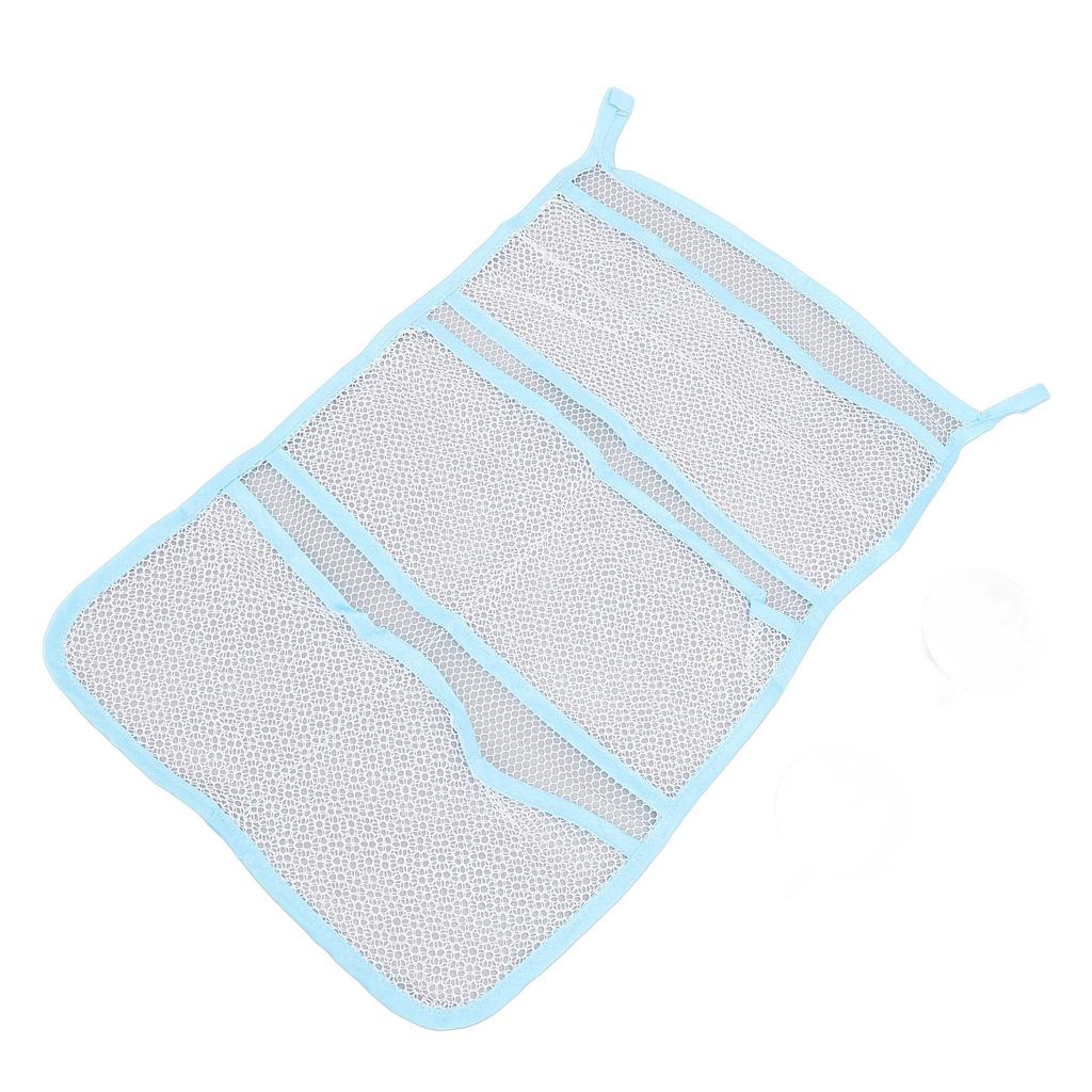 2 Set Bathroom Toiletries Storage Mesh Bag Hanging Net with Multi Pockets Suction Cup