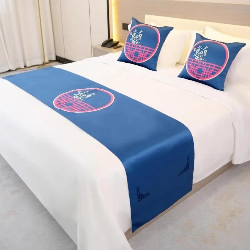 Solid color Bedspreads Bed Runner Double Layer Bed Flag Throw Bedding Single Queen King Bed Cover Towel Home Hotel Decorations