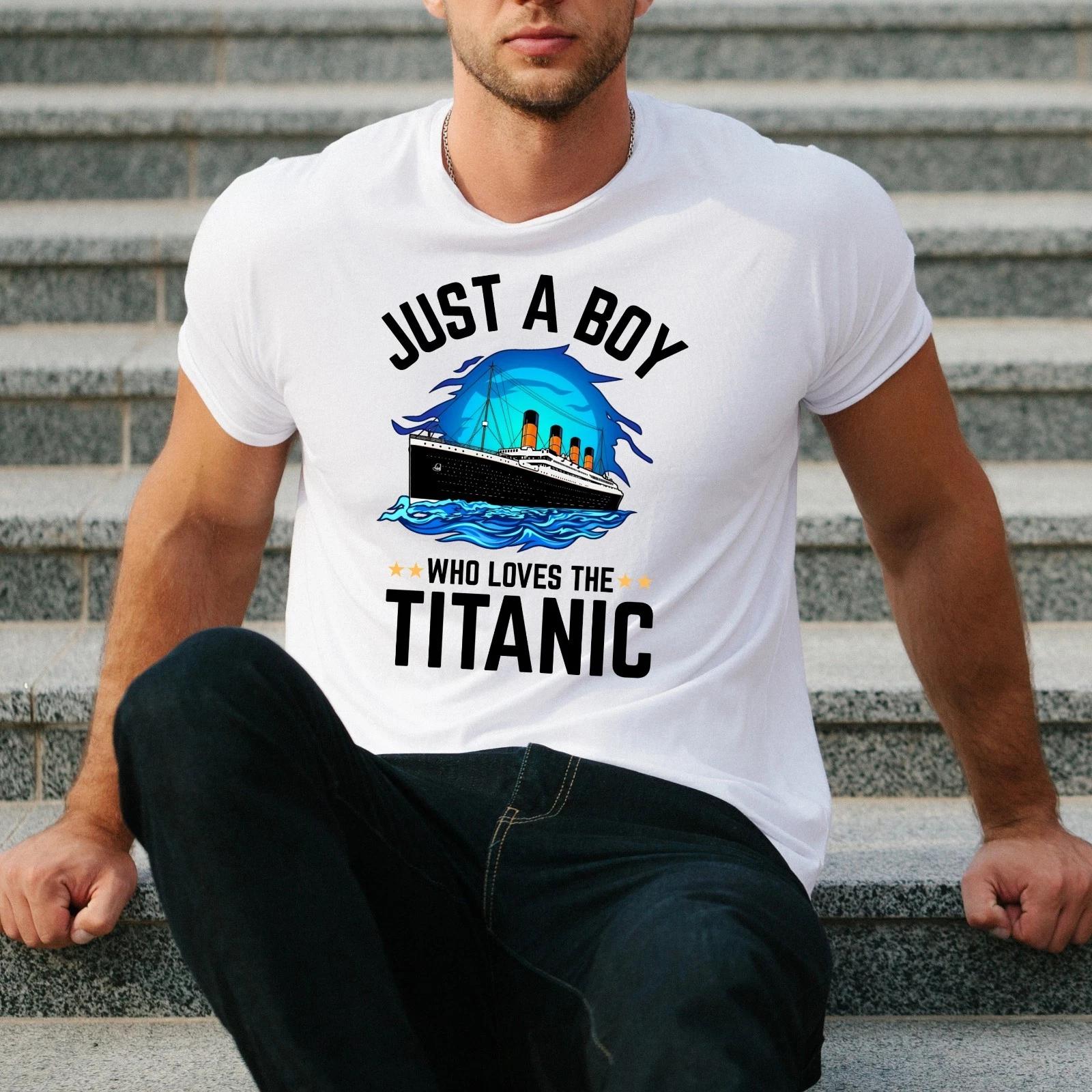 Just A Boy Who Loves RMS Titanic Ship History Fan Graphic T Shirt XXXL