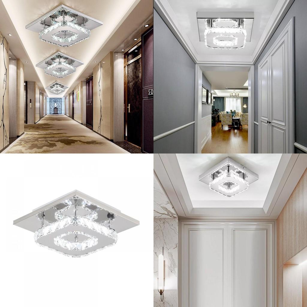 Elegant Square Crystal Led Ceiling Light Modern Minimalist Design For Living Room