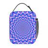 Psychedelic Pulse In Blue And Pink Insulated Lunch Bag for Women Children Portable Food Boxes Thermal Lunch Box Tote