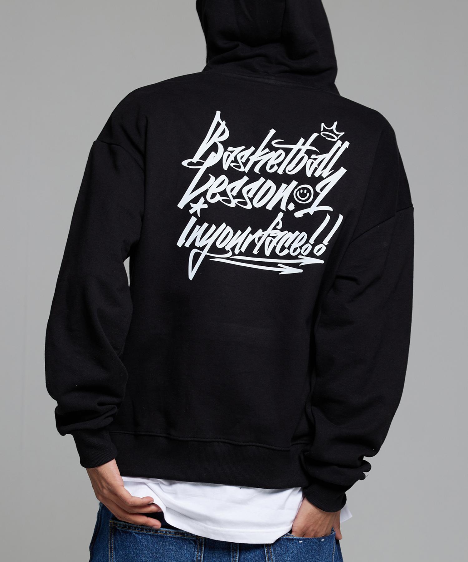 Cream Soda Lab Basketball Lesson.1 Natural Fit Hoodie Black L