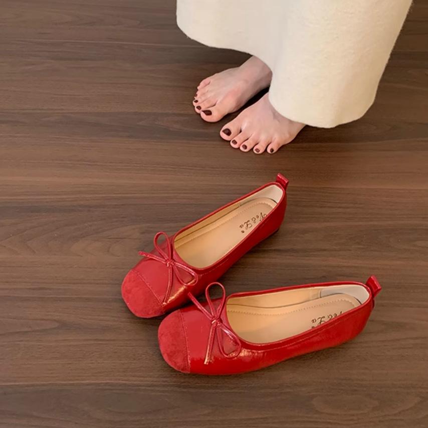 

Модные балетки с бантом-бабочкой Женские туфли балетки Модные туфли-одиночки смешанных цветов Женские повседневные туфли для улицы Туфли для платья Zapatos Mujer 40 красный