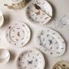 Retro Dragonfly & Butterfly Ceramic Tableware Set: Salad Plates, Bowls, and Deep Plates for Western and Asian Cuisine.