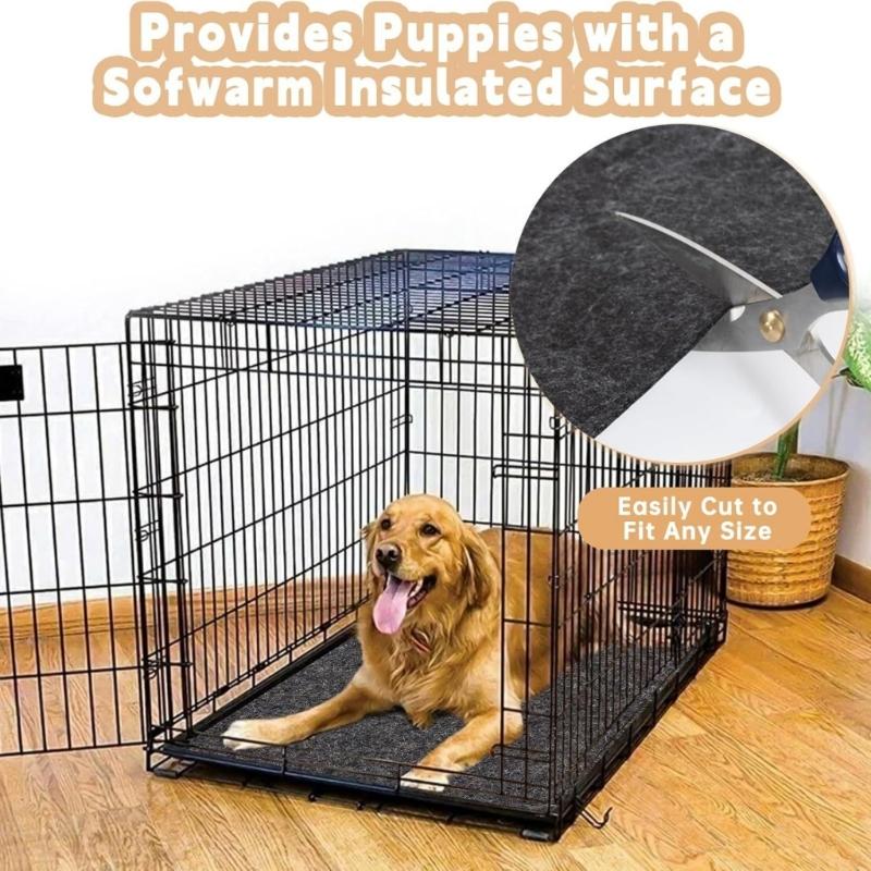 Felt Pet Carriers Liners With Waterproof Backing Thermal Insulation Scratchproof Cage Mats For Dog Cats Crate Bedding