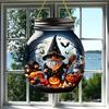 Mason Jar Hangings Decor, Whimsical Gnome Design, Pumpkin, Bat, Vibrant Acrylic Sun Catcher, Four-Season Home Decor for Porch , Gnome Garden Decor