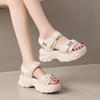 Platform dad sandals 2024 autumn new small height increase muffin beach Velcro sports sandals