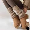 Winter Fashion Boot Socks, Cozy White Slouchy Knit Cuffs to Style Your Snow Boots, Versatile Leg Warmers for Cold Weather