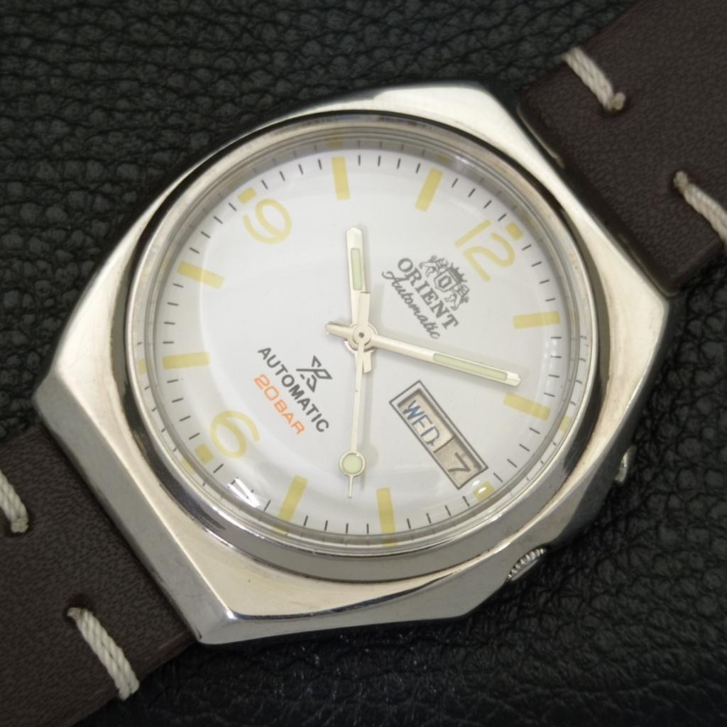 VINTAGE ORIENT AUTOMATIC 46941 JAPAN MENS WHITE COLOR DIAL WATCH A500741-5 R154-a500741