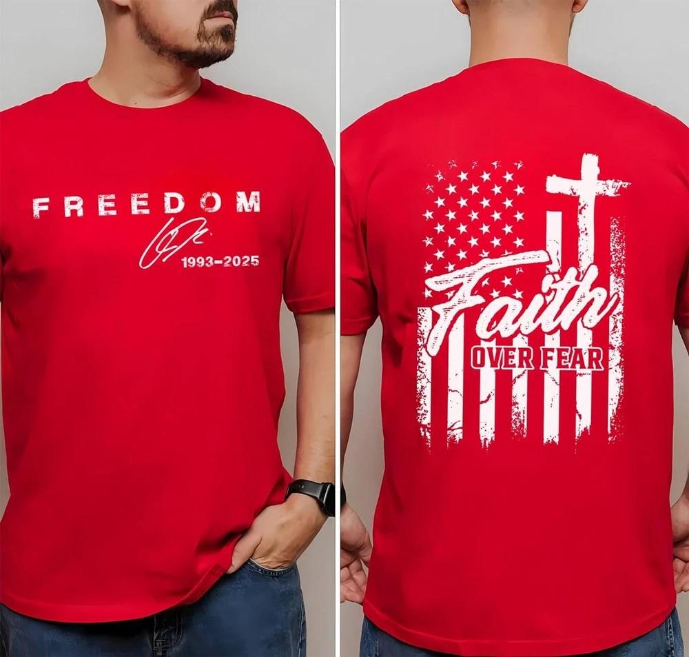 Faith Over Fear Shirt Charlie Kirk Freedom Tee Christian Quote Jesus Shirt S